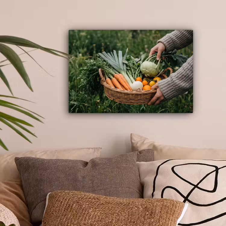 Veld - Groenten - Biologisch - Oogst canvas 2cm klein -sfeer1