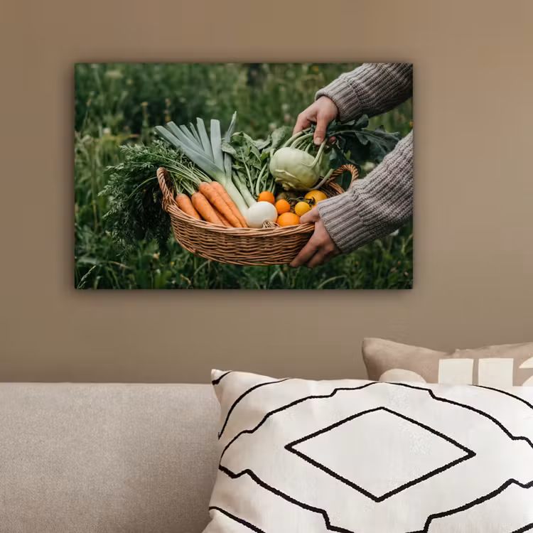 Veld - Groenten - Biologisch - Oogst canvas 2cm klein -sfeer3