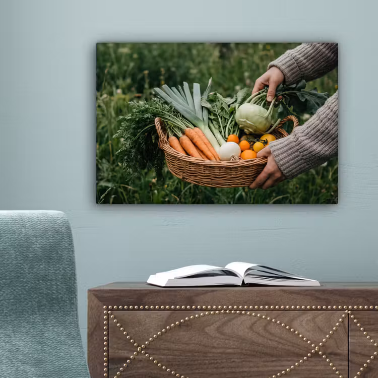 Veld - Groenten - Biologisch - Oogst canvas 2cm klein -sfeer4