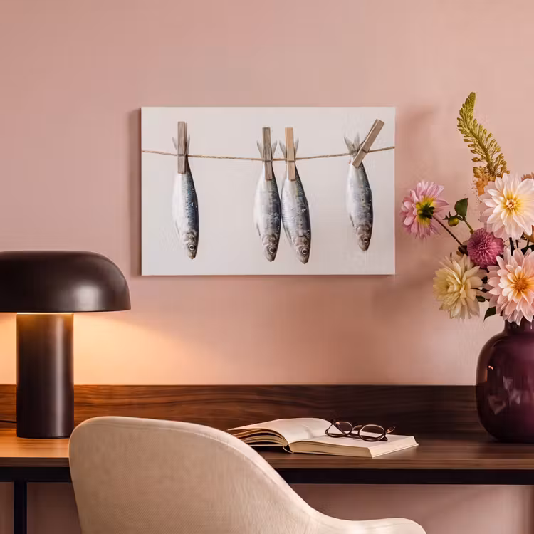 Canvas Print - Fish - Hanging - Food - Vis - Hangend - Eten canvas 2cm klein