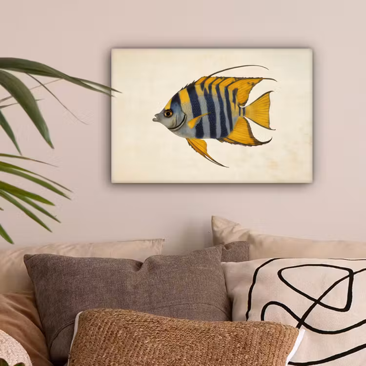 Vis - Sierlijk - Vinnen - Illustratie canvas 2cm klein -sfeer1