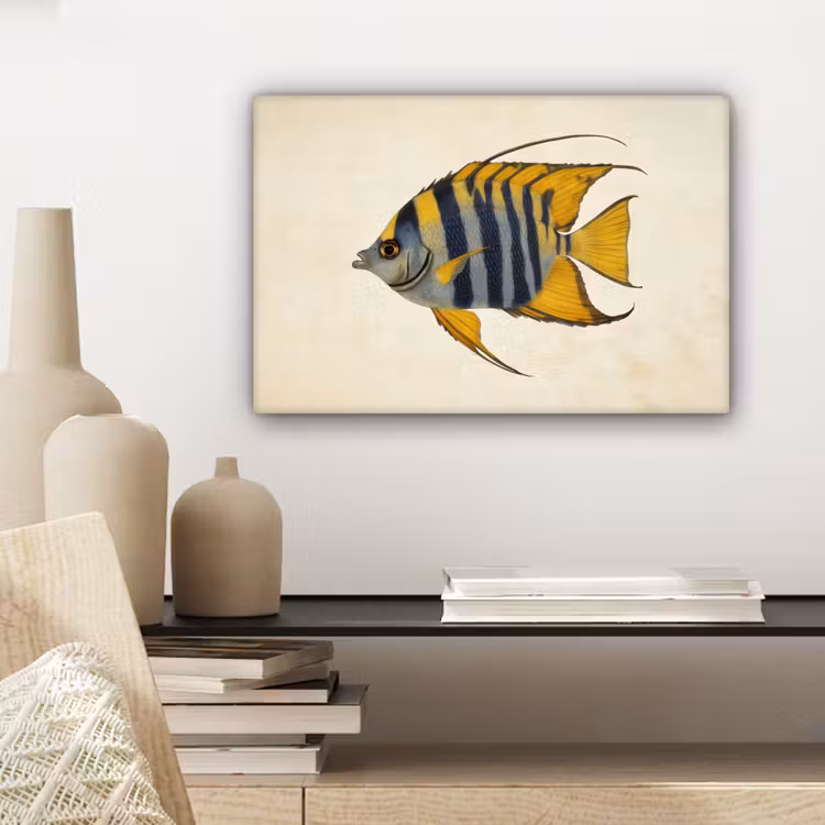 Vis - Sierlijk - Vinnen - Illustratie canvas 2cm klein -sfeer6