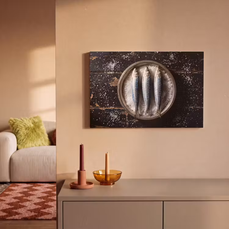 Canvas Print - Fish - Salt - Food - Vis - Zout - Eten canvas 2cm klein