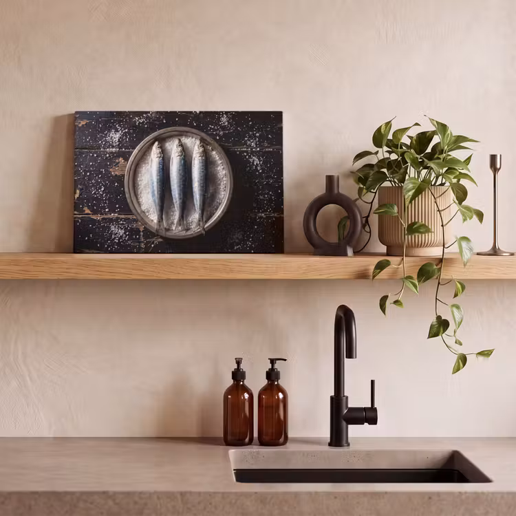 Canvas Print - Fish - Salt - Food - Vis - Zout - Eten canvas 2cm klein
