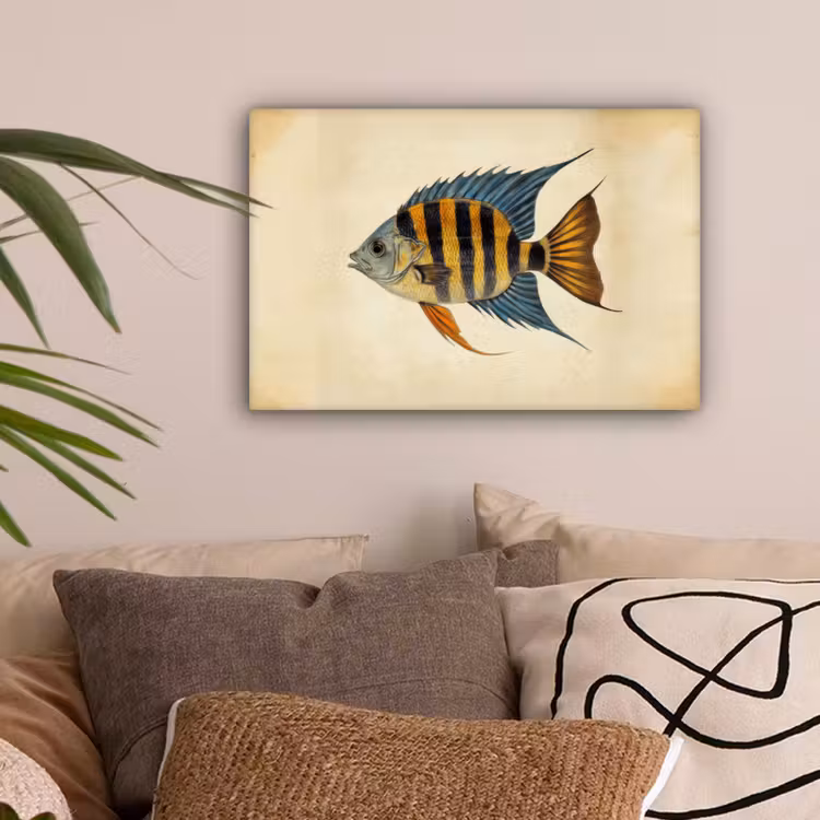 Vis - Tropisch - Strepen - Vinnen canvas 2cm klein -sfeer1