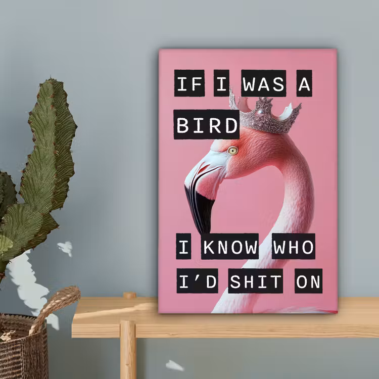 Flamingo - Roze - Vogel - Decoratie canvas 2cm klein -sfeer4