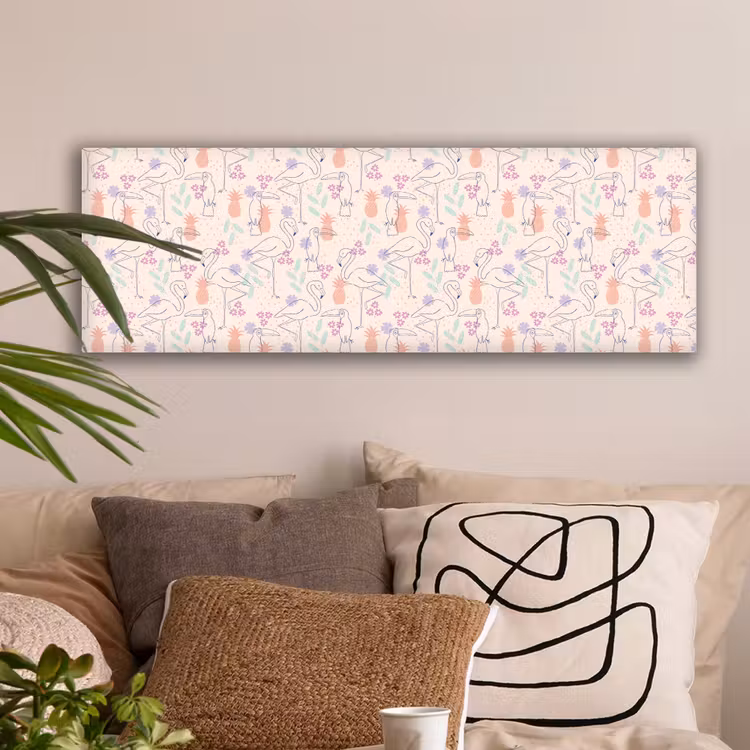 Flamingo - Toekan - Tropisch - Patroon canvas 2cm klein 828 -sfeer1