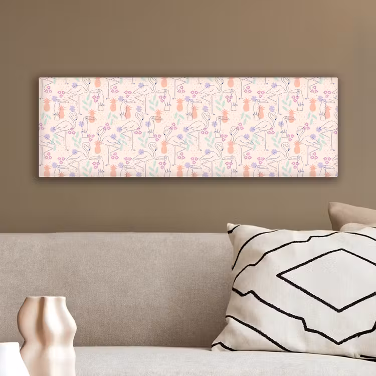 Flamingo - Toekan - Tropisch - Patroon canvas 2cm klein 828 -sfeer3