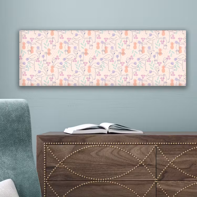 Flamingo - Toekan - Tropisch - Patroon canvas 2cm klein 828 -sfeer4