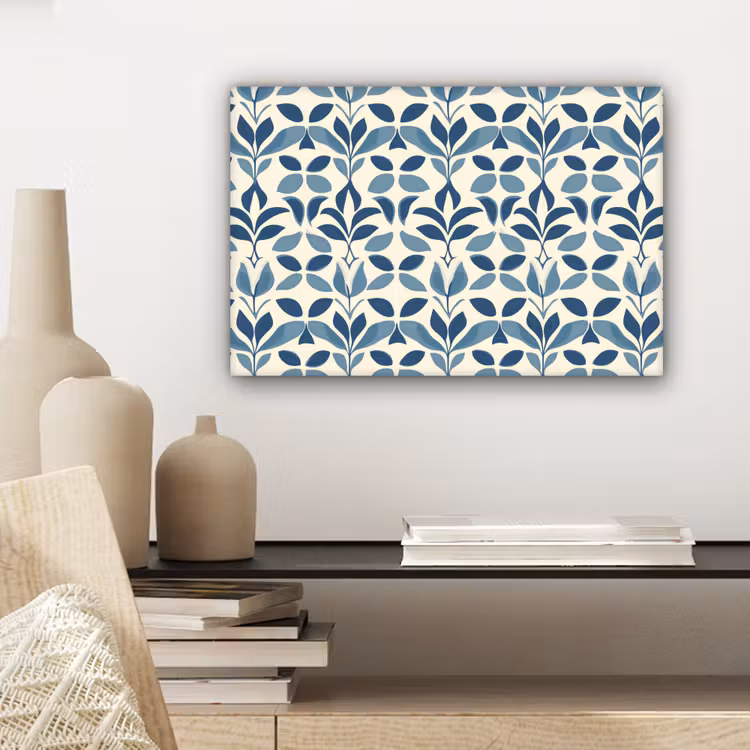 Flora - Modern - Blauw canvas 2cm klein 34 -sfeer6