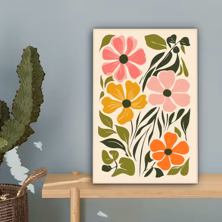 Bloemen - Speels - Kleurrijk canvas 2cm klein -sfeer4