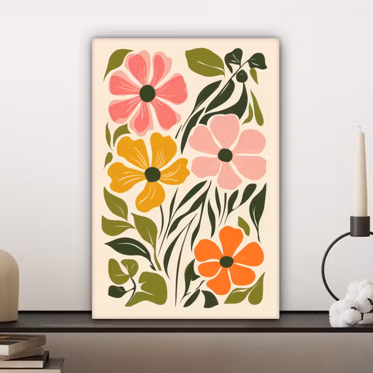 Bloemen - Speels - Kleurrijk canvas 2cm klein -sfeer6