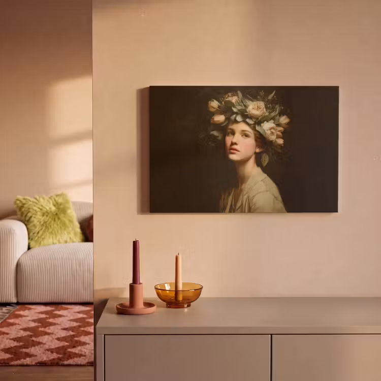Bloemenstilte - Vrouw - Portret canvas 2cm klein -sfeer1