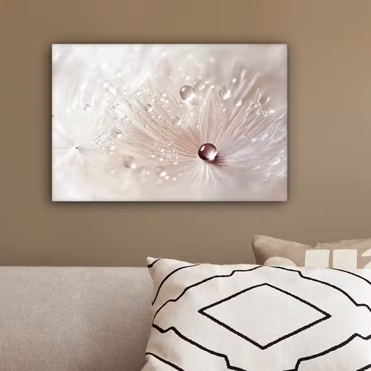 Bloem - Abstract - Wit - Water - Natuur canvas 2cm klein -sfeer3