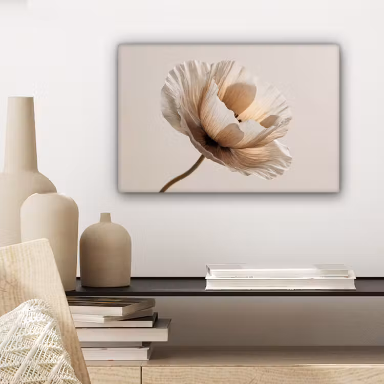 Bloem - Beige - Crème canvas 2cm klein -sfeer6