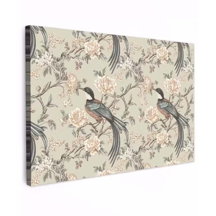 Bloem - Vogel - Kleurrijk canvas 2cm klein 34 -z3d