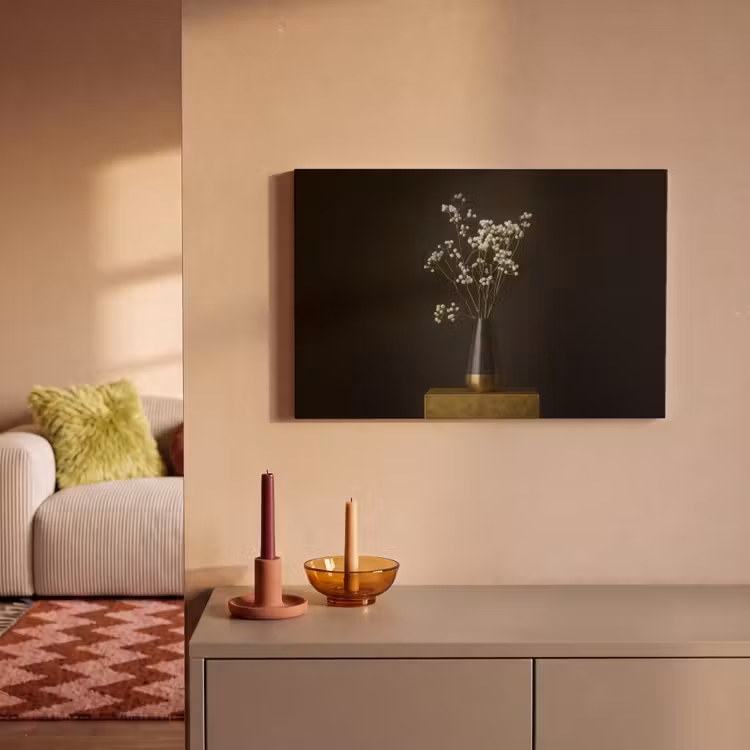 Bloembollen - Wit - Vaas - Minimalistisch canvas 2cm klein -sfeer1