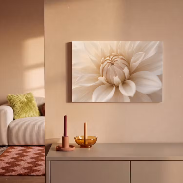 Bloem - Dahlia - Wit canvas 2cm klein -sfeer1