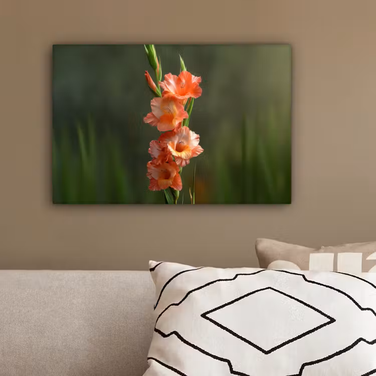 Bloem - Gladiolen - Zalmroze canvas 2cm klein -sfeer3