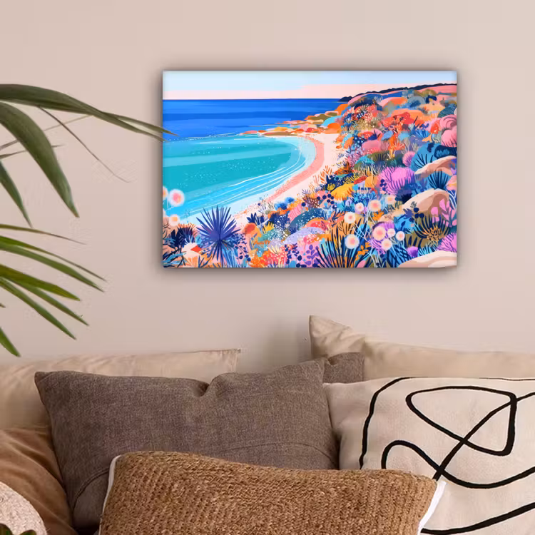 Bloemenweide - Zee - Zomers canvas 2cm klein -sfeer1