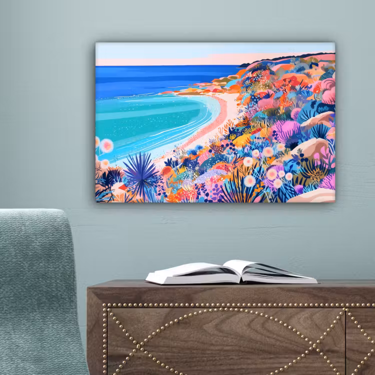 Bloemenweide - Zee - Zomers canvas 2cm klein -sfeer4