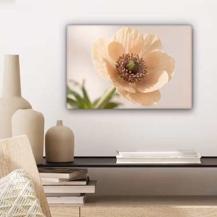 Bloem - Minimalistisch - Groen canvas 2cm klein -sfeer6