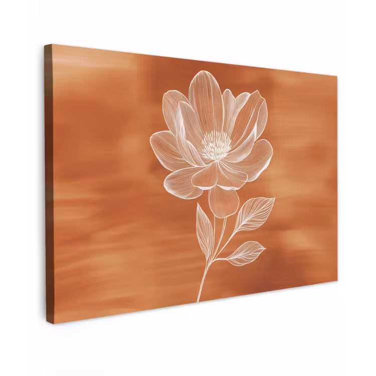 Bloem - Minimalistisch - Wit canvas 2cm klein -z3d