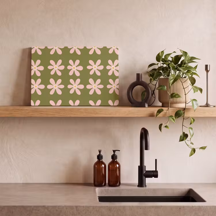 Bloem - Modern - Groen canvas 2cm klein 34 -sfeer3