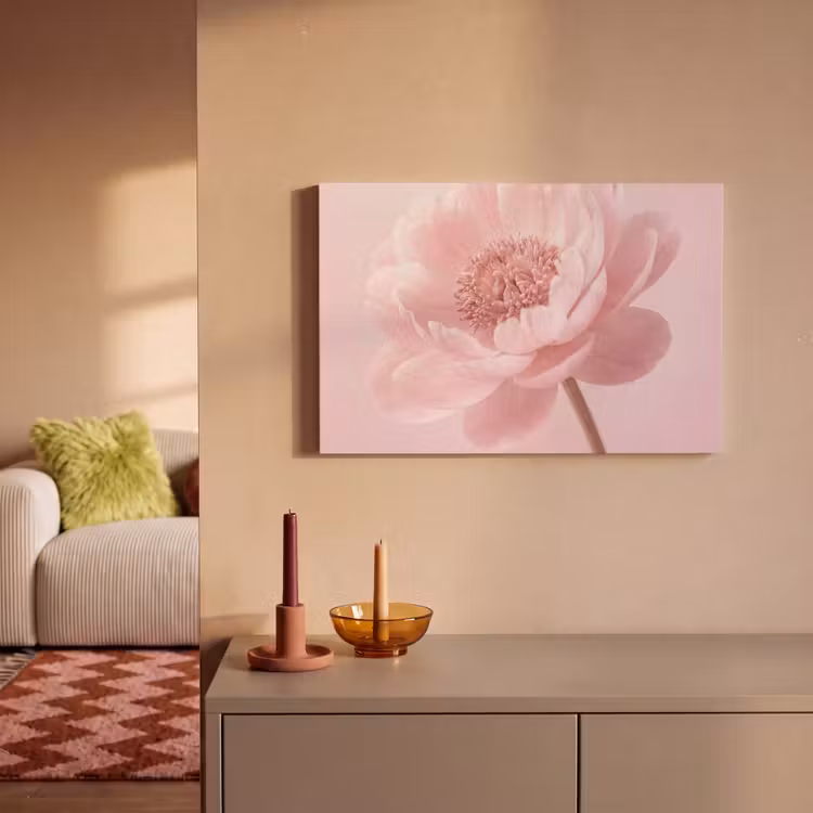 Bloem - Pioenroos - Roze canvas 2cm klein -sfeer1