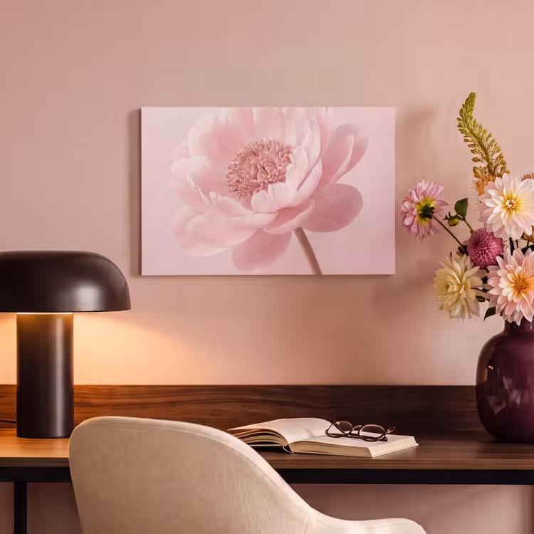 Bloem - Pioenroos - Roze canvas 2cm klein -sfeer4