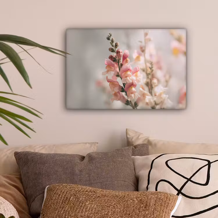 Bloem - Leeuwenbek - Roze - Stengel canvas 2cm klein -sfeer1