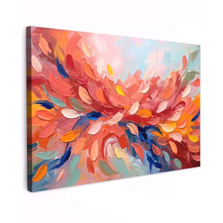 Bloemen - Abstract - Kunst - Modern canvas 2cm klein -z3d