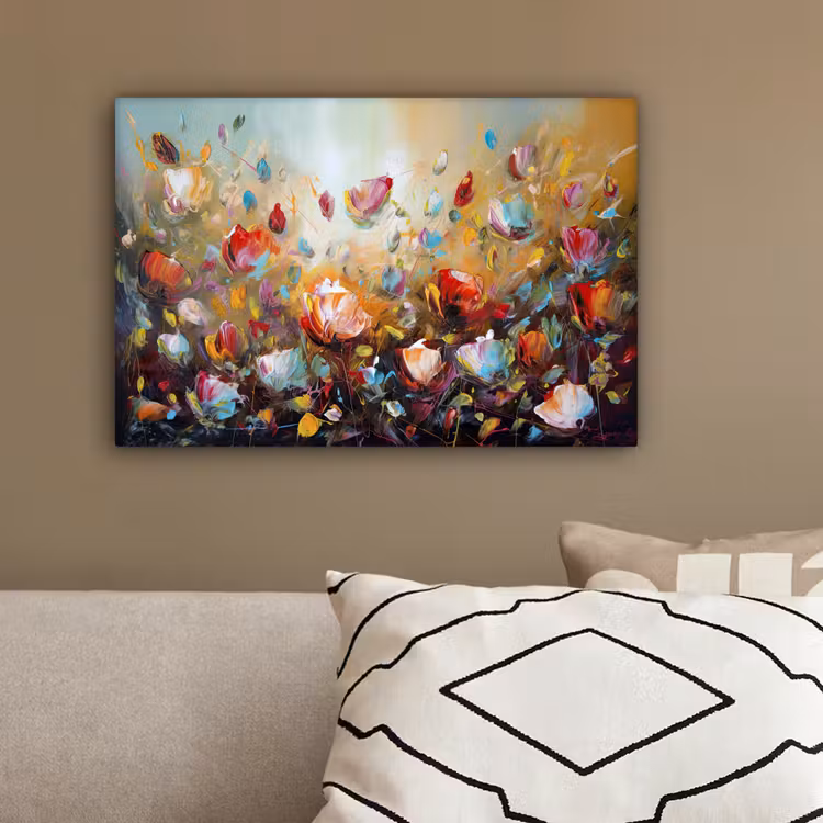 Bloemen - Kunst - Natuur - Olieverf canvas 2cm klein -sfeer3
