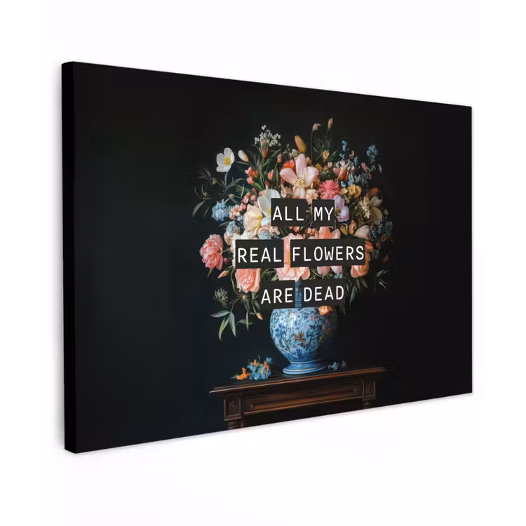 Bloemen - Art - Pastel - Quotes canvas 2cm klein -z3d