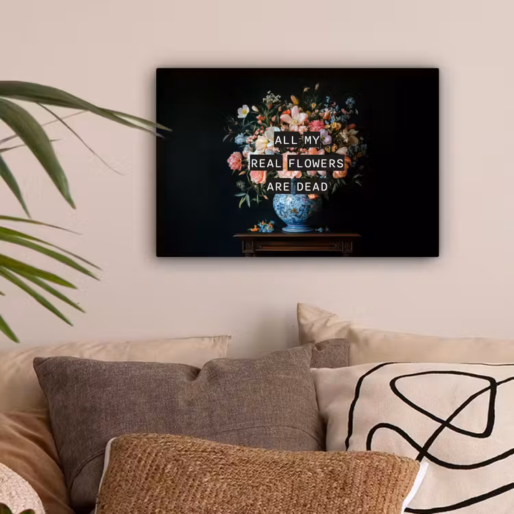 Bloemen - Art - Pastel - Quotes canvas 2cm klein -sfeer1