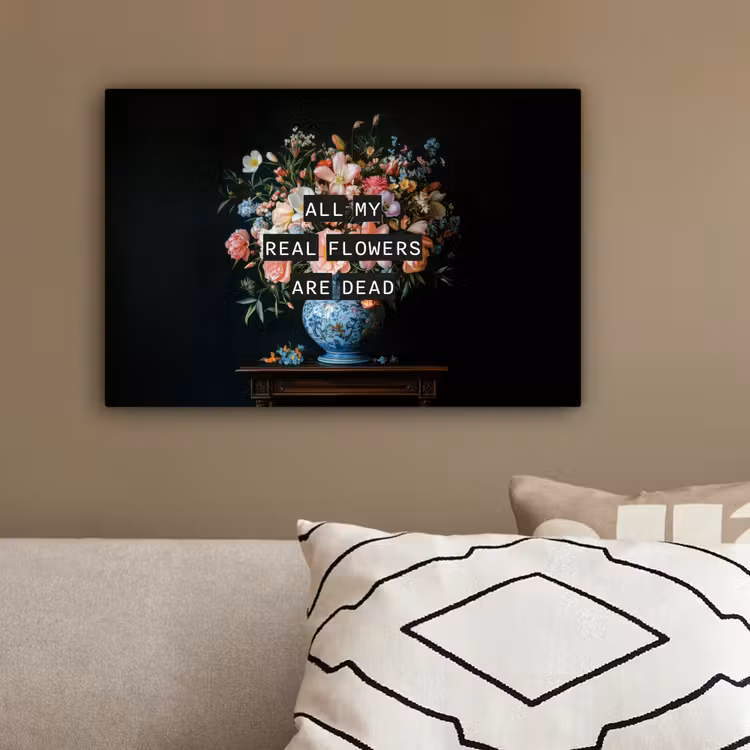 Bloemen - Art - Pastel - Quotes canvas 2cm klein -sfeer3