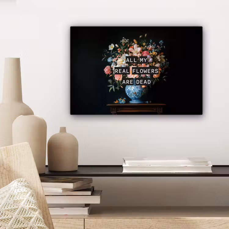 Bloemen - Art - Pastel - Quotes canvas 2cm klein -sfeer6