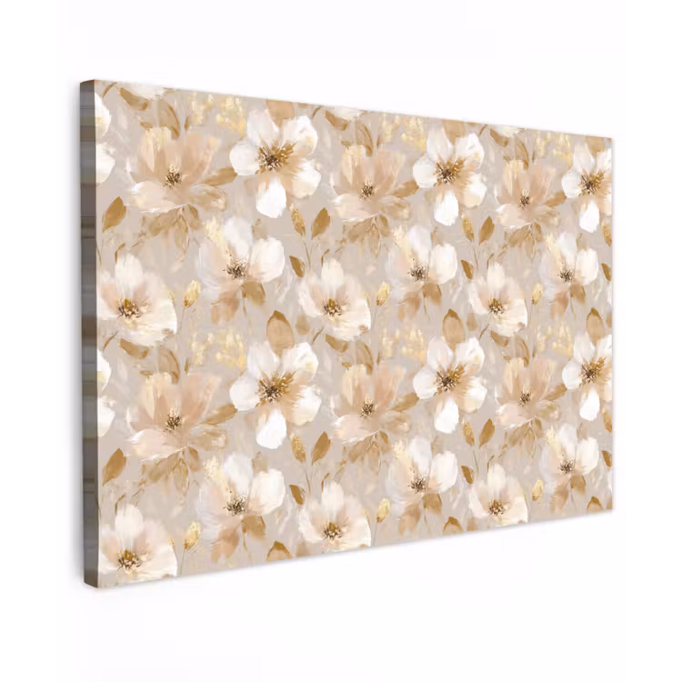 Bloemen - artistiek - Goud canvas 2cm klein 34 -z3d