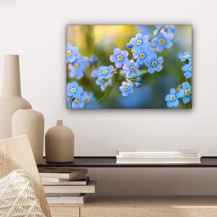 Bloemetjes - Blauw - Vergeet mij nietjes canvas 2cm klein -sfeer6