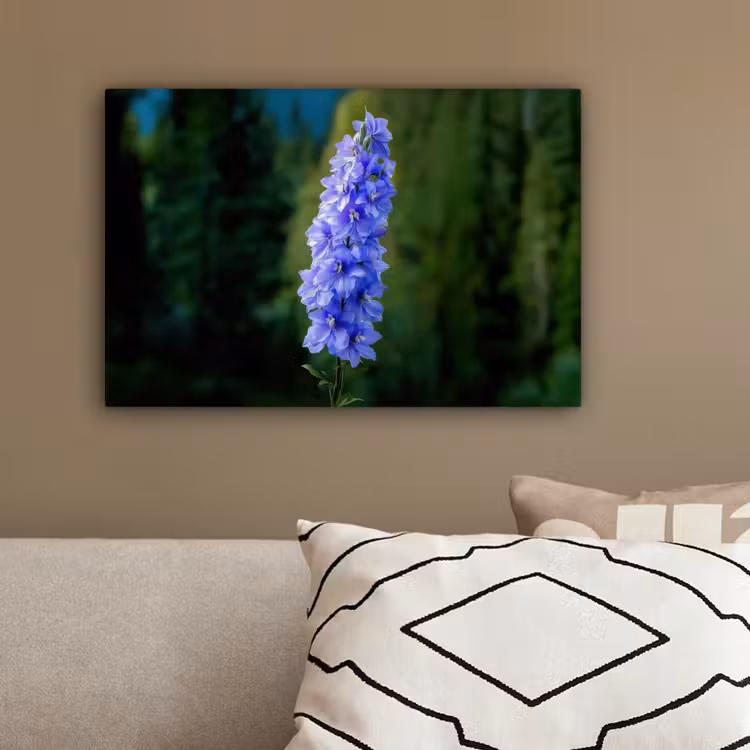 Bloemen - Blauw - Dennenboom canvas 2cm klein -sfeer3