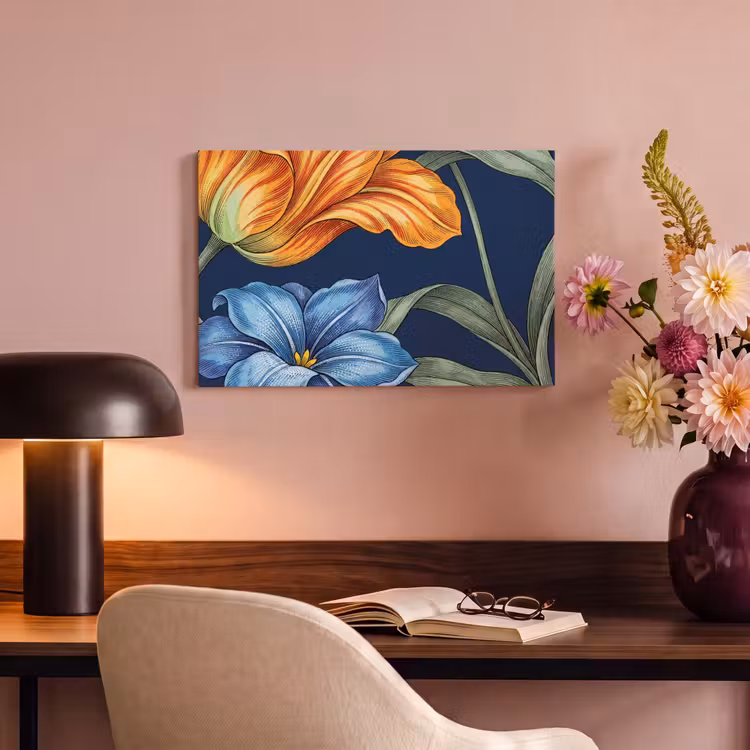 Canvas Print - Flowers - Botanical - Pattern - Bloemen - Botanisch - Patroon canvas 2cm klein