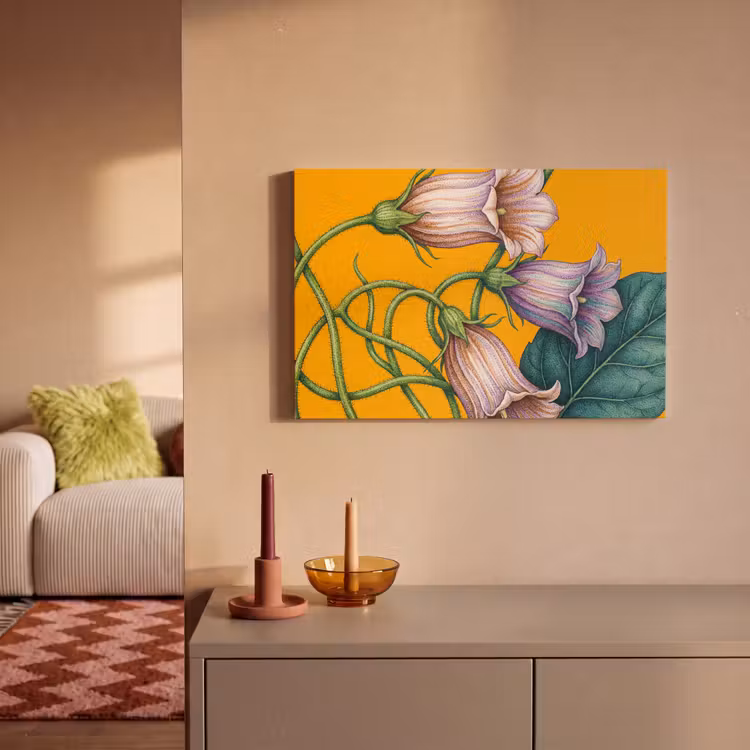Canvas Print - Flowers - Botanical - Yellow - Bloemen - Botanisch - Geel canvas 2cm klein