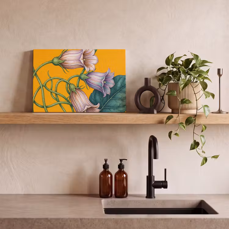 Canvas Print - Flowers - Botanical - Yellow - Bloemen - Botanisch - Geel canvas 2cm klein