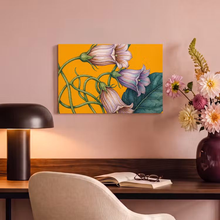 Canvas Print - Flowers - Botanical - Yellow - Bloemen - Botanisch - Geel canvas 2cm klein
