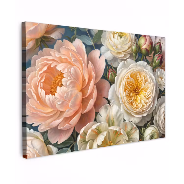 Bloemen - Boeket - Natuur - Klassiek - Kleurrijk canvas 2cm klein -z3d