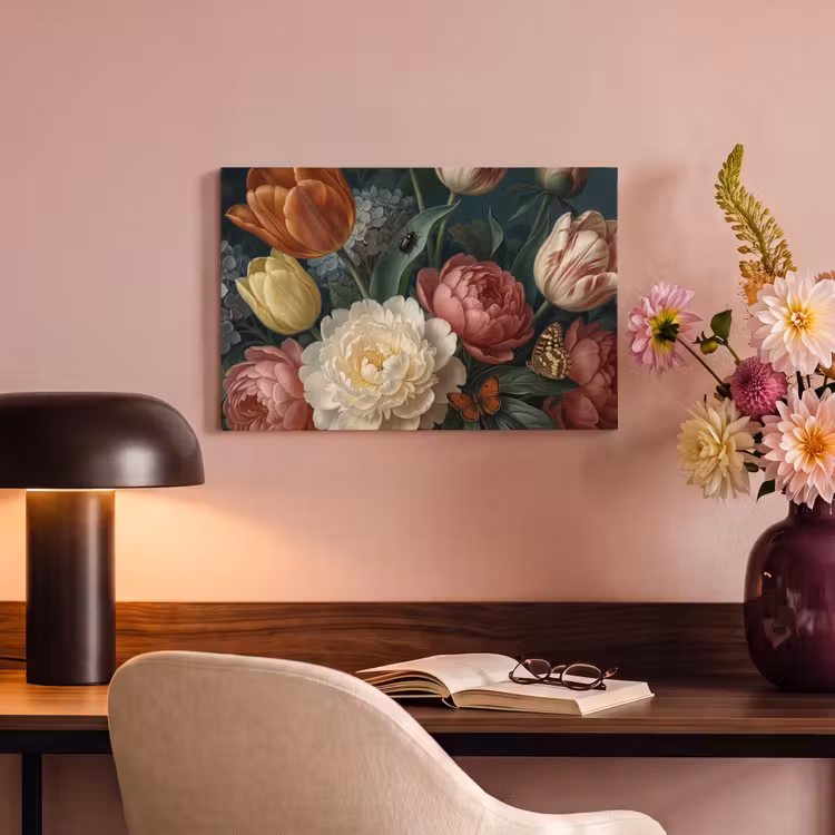 Bloemen - Boeket - Natuur - Klassiek - Donker canvas 2cm klein -sfeer4