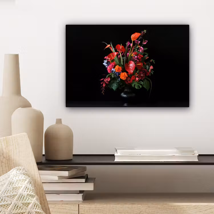 Bloemen - Boeket - Sierlijk canvas 2cm klein -sfeer6