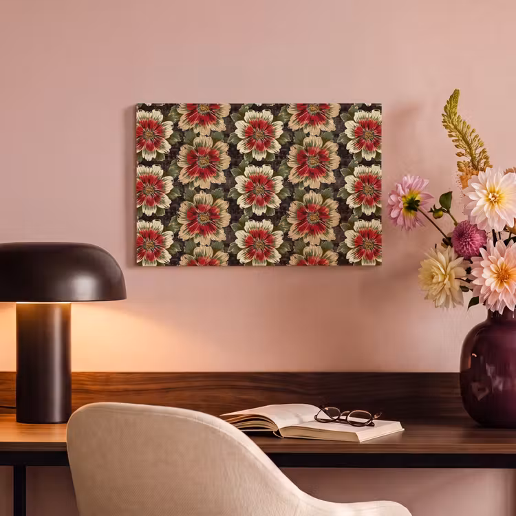 Bloemen - Klassiek - Patroon - Rood canvas 2cm klein 34 -sfeer4