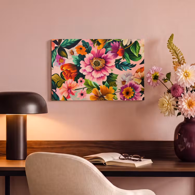 Bloemen - Kleurrijk - Roze canvas 2cm klein -sfeer4