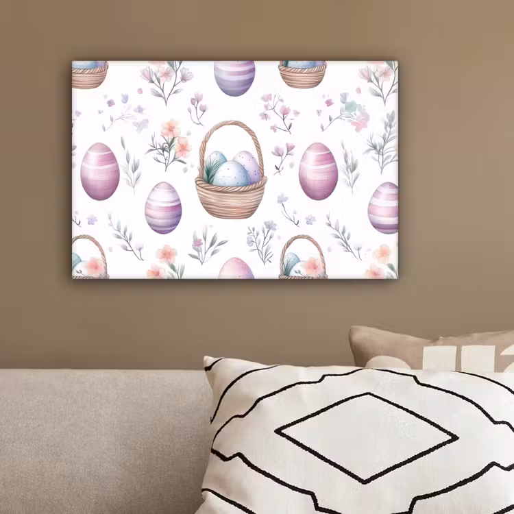 Bloemen - Paaseieren - Patroon canvas 2cm klein -sfeer3